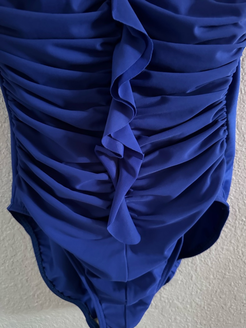 Miraclesuit Blue Strapless Ruched One Piece Swimsuit Tummy Control Size 10 - Picture 3 of 9